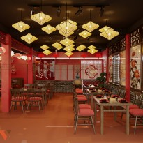 Thiết kế nhà hàng trung hoa Hắc Long Giang hòa quyện văn hóa Trung Quốc và hiện đại